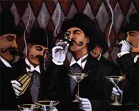 Some gentlemen, drinking
